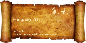 Hunyady Aliz névjegykártya