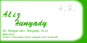 aliz hunyady business card